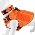 thumbnail image 4 of Reflective Orange Dog Harness with 4 Metal Buckles Military Tactical Pet Training Vest Collar Leash Molle Pouch For Large Dogs, 4 of 5