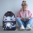 thumbnail image 2 of Pzuqiu Kids Backpack for Ages 6-18 17 Inch Cute Galaxy Axolotl Print Backpack Adjustable Padded Straps Large Capacity School Bag for Elementary Back to School Essential, 2 of 7