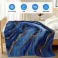 thumbnail image 4 of Navy Blue Marble Cooling Blanket,Lightweight Breathable Summer Throw Blanket with Double Sided Cold Effect,Contemporary Ink Painting Abstract Picnic Blankets Bed Sheet for Hot Sleepers 30"x40", 4 of 8