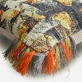 thumbnail image 2 of Fall Home Decorative Oblong Pillow Cover Black & Orange, 12"x16" (30x40 cm) Jute Tassels, Jute, Fall Decor, Autumn Decor Cushion Covers, Geometric Modern Style - Twilight Ember, 2 of 9