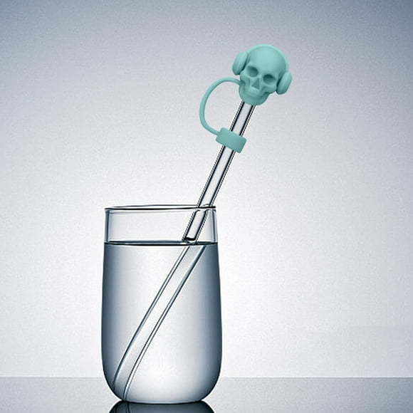 Oefntac up to 40% off Gifts Halloween Halloween Skull Straw Cap Cup Food Grade Silicones Ice Cup 10MM Silicones Straw Sleeve