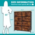 thumbnail image 2 of SIVROCK 8-Drawer Fabric Storage Tower, Dresser, Multi-Use Organizer with Fabric Bins, Steel Frame & Wood Top, Brown, 2 of 6