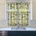 thumbnail image 3 of Pioneer Kitchen Curtains and Valance Set 36 Inch Tier Painted Floral Lemon 3 Pieces Set Dining Room Small Curtain Drapes Cafe Curtains Valance for Home Decor Rod Pocket, 3 of 6