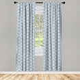 thumbnail image 5 of Ambesonne Modern Window Curtains, Diagonal Nested Squares, Each 28" W x 84" L, Slate Blue Blue White, 5 of 5