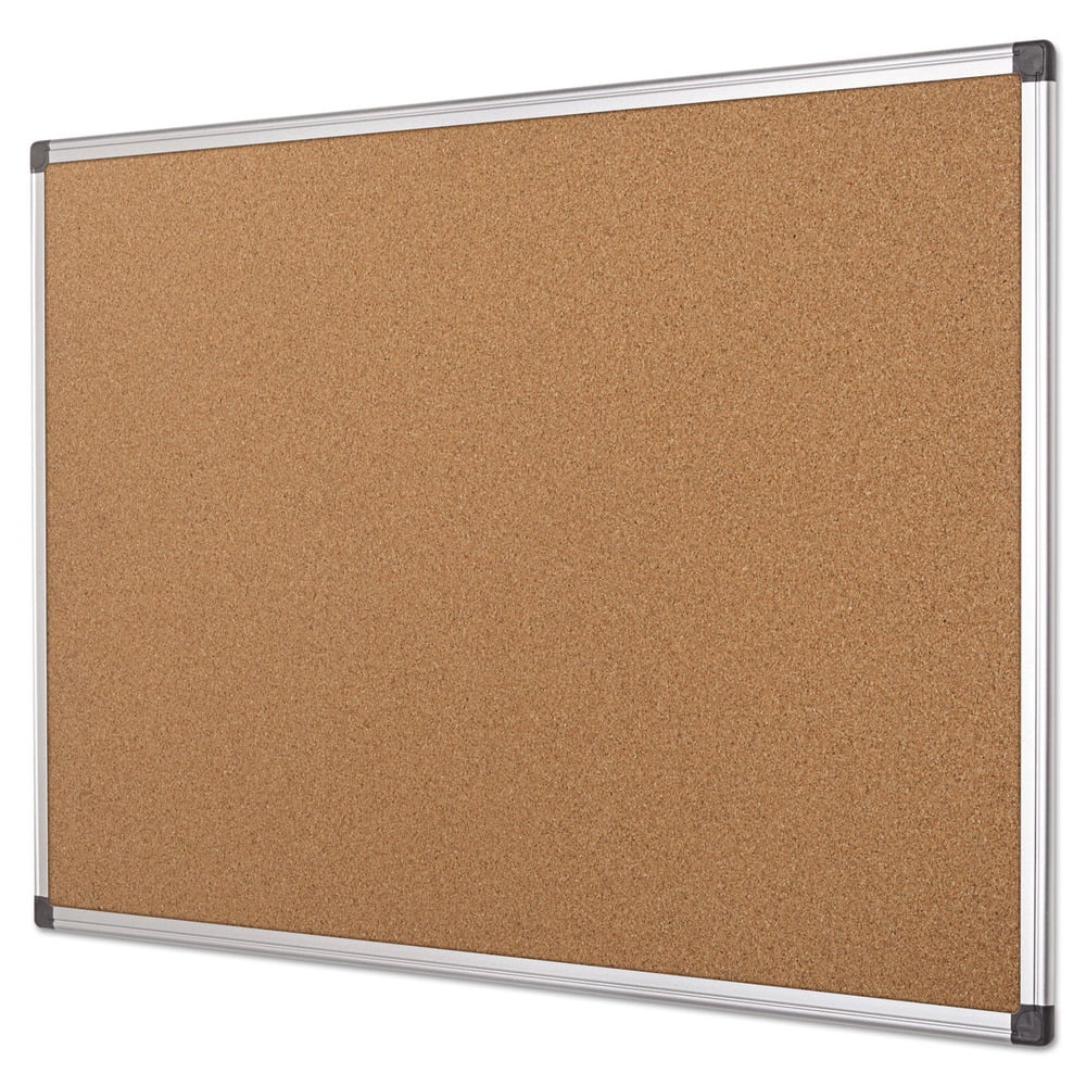 MasterVision CA031170 24 in. x 36 in. Value Cork Bulletin Board with Aluminum Frame - Tan/Silver