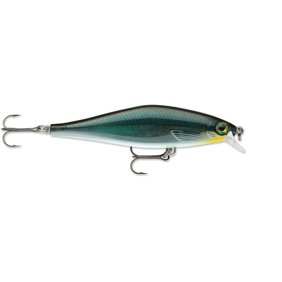 Poisson nageur Rapala Shadow Rap Shad 3-1/2", Carbon virages de gauche à droite