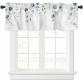 thumbnail image 2 of Curtain Valances for Windows, Lavender Daisy Eucalyptus Leaves White Background Rod Pocket Valance Window Treatments Short Curtains for Kitchen Bathroom Living Room 54 x 18 Inches, 1 Panel, 2 of 6