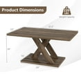 thumbnail image 3 of Costway 37.5" Coffee Table with Stable Base & Rubber Wood Connection for Living Room, 3 of 10