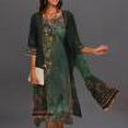 thumbnail image 1 of Robes d'Été Robe Femmes Décontracté en Vrac Imprimé Débardeur Robe Col Rond Sans Manches Robes Vert L, 1 of 9