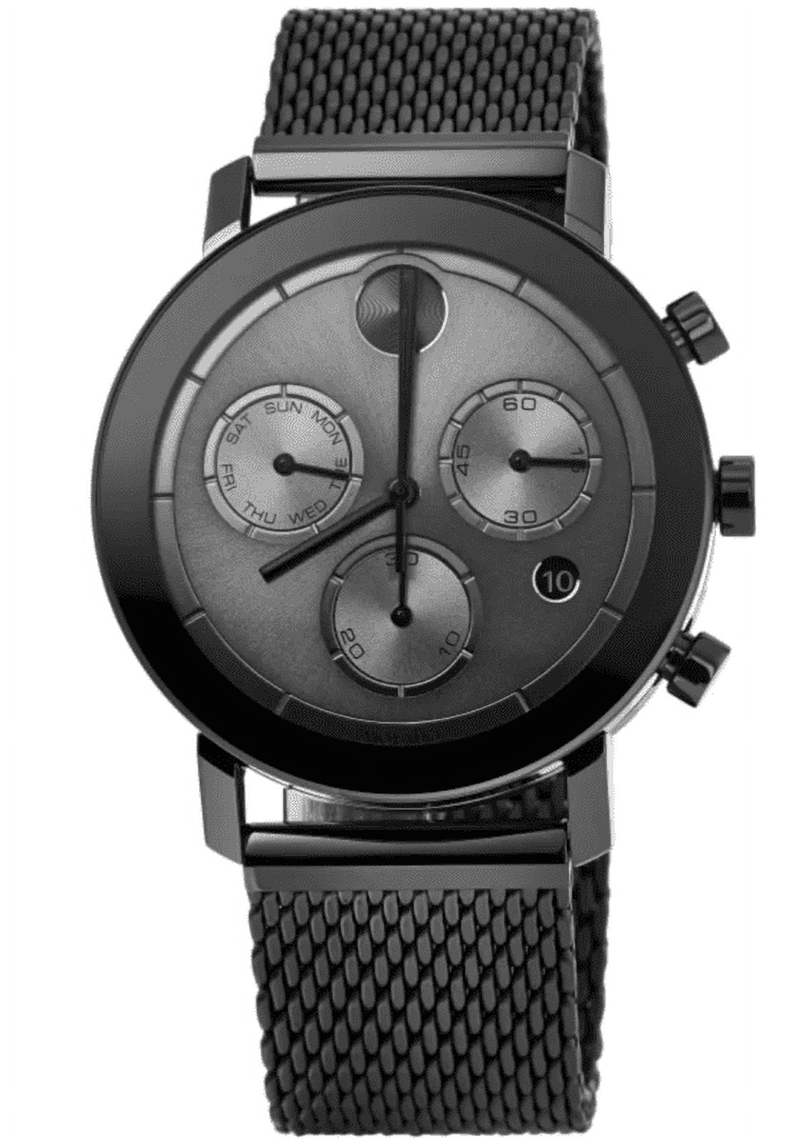 時計 Movado Bold Black 3600626 Movado Men's Bold Black Dial, Stainless Steel, Rubber Strap