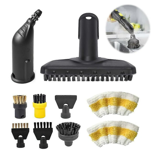 10-Piece Accessory Set for Steam Cleaners SC1, SC2, SC3, SC4, SC5 - Includes Nozzles, Brushes, and Cloths