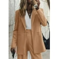 thumbnail image 6 of PRETTYGARDEN Women's Fall Two Piece Outfits Dressy Blazer Jacket and Wide Leg Pants Pockets Business Casual Office Suit Sets, 6 of 8