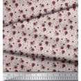 thumbnail image 3 of Soimoi Tissu Rouge Poly Georgette Labyrinthe & Rose Imprimé Floral au Mètre 42 Pouces de Large, 3 of 6