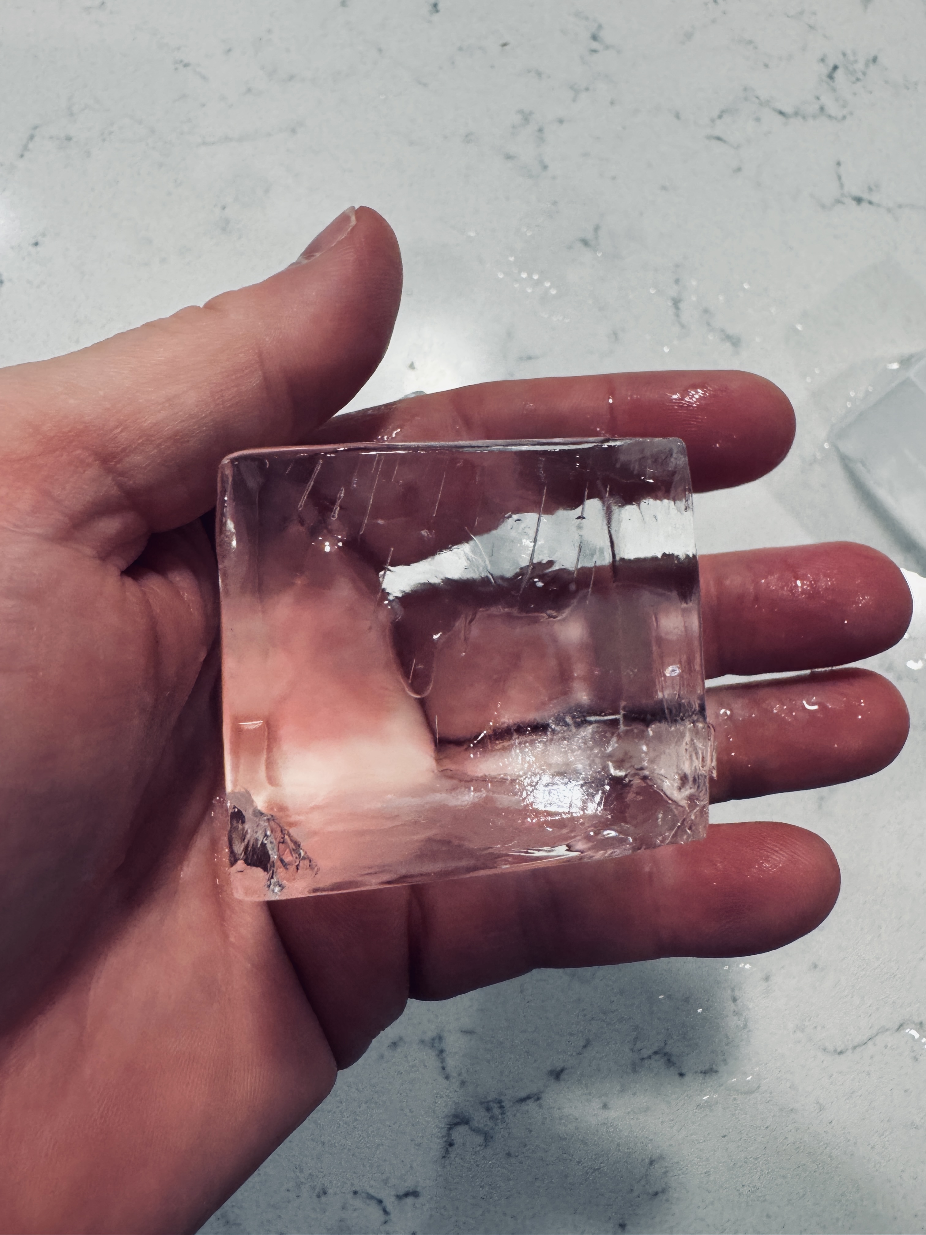 Crystal Clear 10 Large 2-Inch Craft Silicone Ice Cube Maker for Whiskey & Cocktails with Free Tongs