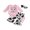Pink, variant on Cjfdfy Newborn Baby Girl Western Rodeo Outfit My First Rodeo Outfit Girl Romper Letter Bull Head Long Sleeve Romper Tassel Flare Pants And Bow Headband 3 Piece Fall Set