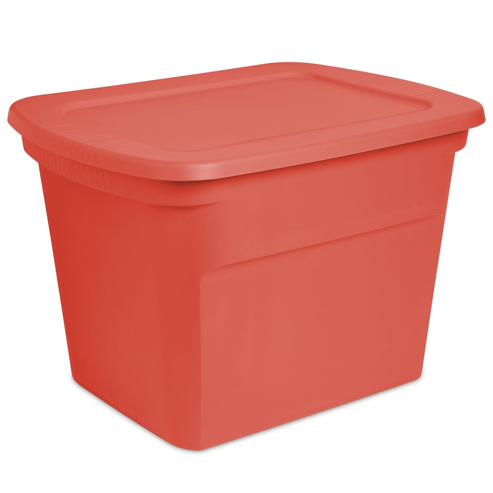Sterilite 18 Gal Tote, Coral Fire - Walmart.com - Walmart.com