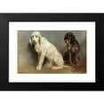 thumbnail image 2 of Rosa Bonheur 24x17 Black Modern Framed Museum Art Print Titled - Study of Two Dogs, 2 of 5