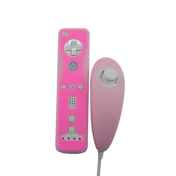 LNGOOR Manette Wii Télécommande Wii et Nunchuck Compatibles avec Étui en Silicone et Dragonne pour Wii Wii U Bleu