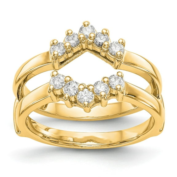 14K Yellow Gold Ring Band Lab Grown Diamond SI1 SI2, G H I, Guard