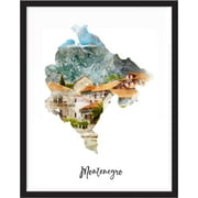 Montenegro vertical watercolor map print - 11x14 - Unframed Art Print