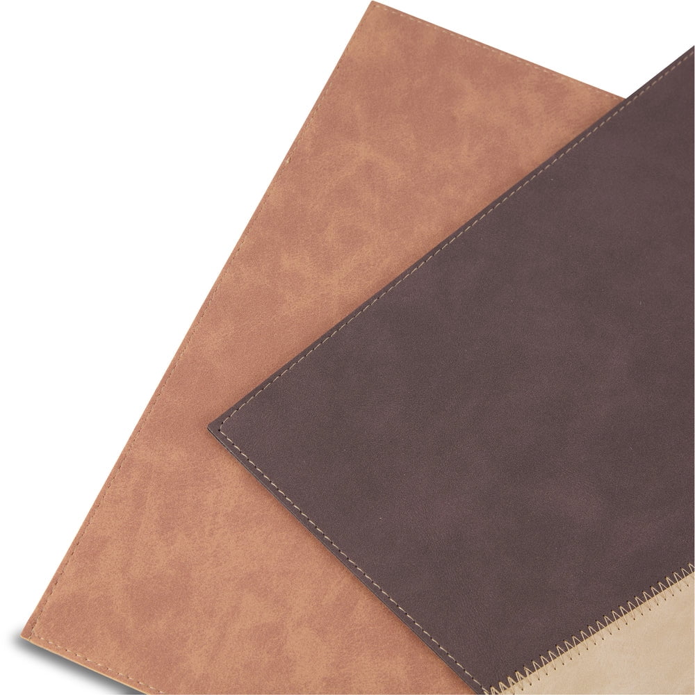 Ala Carte by Dainty Home Milano Patchwork Textured Faux Leather Placemats – Set of 4, Reversible, Non-Slip, Washable, Heat & Tear Resistant – 12x18 in Dining Table Mats