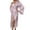 Pink, variant on CAIXIA Bathrobes For Women Long Length Zipper Elegant Long Sleeve Womens Robe Featuring Sophisticated Lapel Design And Adjustable Tie Belt For Home Wear