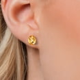 thumbnail image 3 of Gem Stone King 14K White Gold Yellow Citrine Double Notch Stud Earrings for Women Men | 3.30 Cttw | Gemstone November Birthstone | Oval Checkerboard 9X7MM, 3 of 6