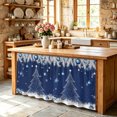 thumbnail image 6 of Navy Blue Christmas Tree Cabinet Curtain 32"Wx55"L,Dustproof Pantry Door Curtain W/ Self Adhesive Tape,Xmas Balls Pine Needles Snowflake Tall Storage Cover Privacy Drape for Bathroom Kitchen, 6 of 9