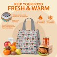 thumbnail image 5 of Cute Pitbull Terriers Dog and Flower Insulated Lunch Bag for Women & Adults,Large Portable Soft Cooler Lunch Bag,Thermal Food Storage Tote with Pearl Cotton,8.66L,8.75x5.75x9.5 Inch, 5 of 6
