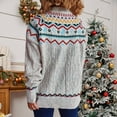 thumbnail image 5 of Fair Isle Sweater for Women Loose Printed Crew Neck Christmas Sweater Comfortable Fall Winter Long Sleeve Pullovers Top Multicolor, 5 of 9