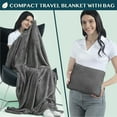thumbnail image 2 of PAVILIA Travel Blanket Pillow, Soft Airplane Blanket 2-IN-1 Combo Set, Plane Blanket Compact Packable, Flight Essentials Car Pillow, Travelers Gifts Accessories, Luggage Backpack Strap, 60x43 Gray, 2 of 8