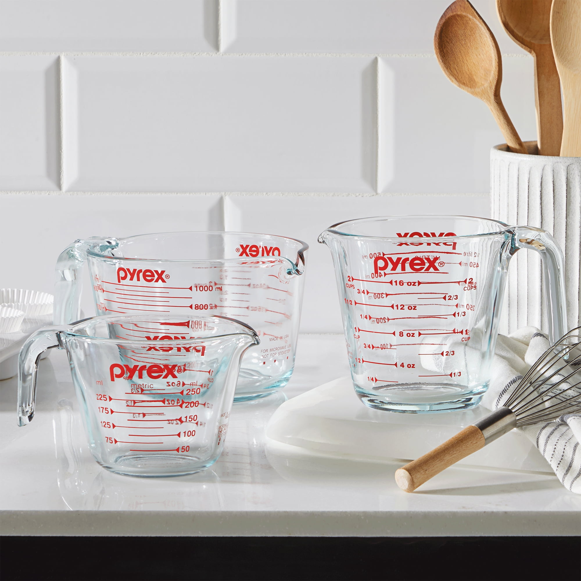 Pyrex 3-pc Glass Measuring Cup Set