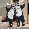 thumbnail image 2 of Pijamas con capucha para hombre y mujer, monos gruesos de Anime, ropa de dormir de gato coreano, mono suelto, suave y cálido para el hogar, Invierno, 2 of 4