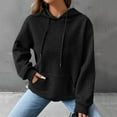 thumbnail image 4 of Women Oversized Hoodie Women Fall Winter Hoodie Thick Waffle Texture Hooded Long Sleeves with Big Pocket Solid Color Loose Elastic Cuffs Drawstring, 4 of 8