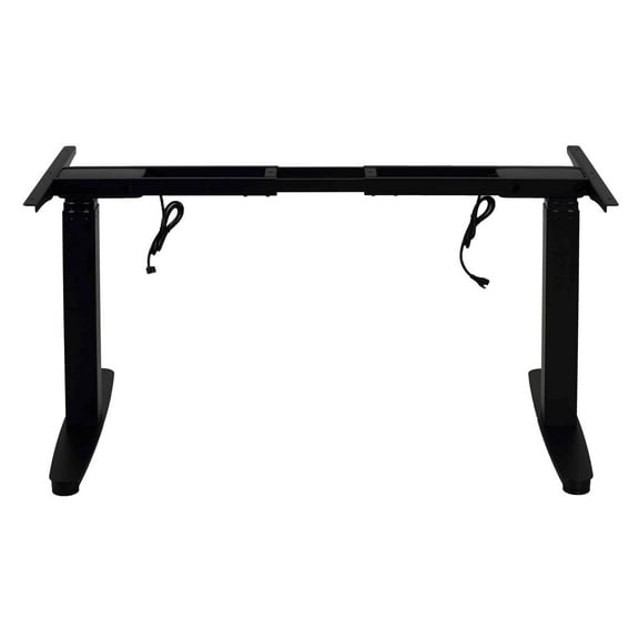 Cortesi Home Nova Electric Height Sit to Stand 3 Stage Adjustable Desk Frame with Dual Motor, Black