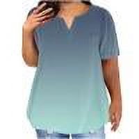 Women's Plus Size V-Neck Short Sleeve Blouse Casual Loose Flowy Top Lightweight Soft Polyester Spandex Printed Summer Spring Tunic