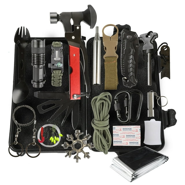 Kit de supervivencia Equipo de supervivencia de emergencia Equipo de supervivencia Suministros de he Lixada Kit de supervivencia