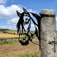 thumbnail image 5 of Metal Horse Wall Art with Rustic Patina Finish for Outdoor Garden and Patio Decor, Weather Resistant Farmhouse Animal Silhouette Sculpture for Fence and Exterior Wall, 5 of 6