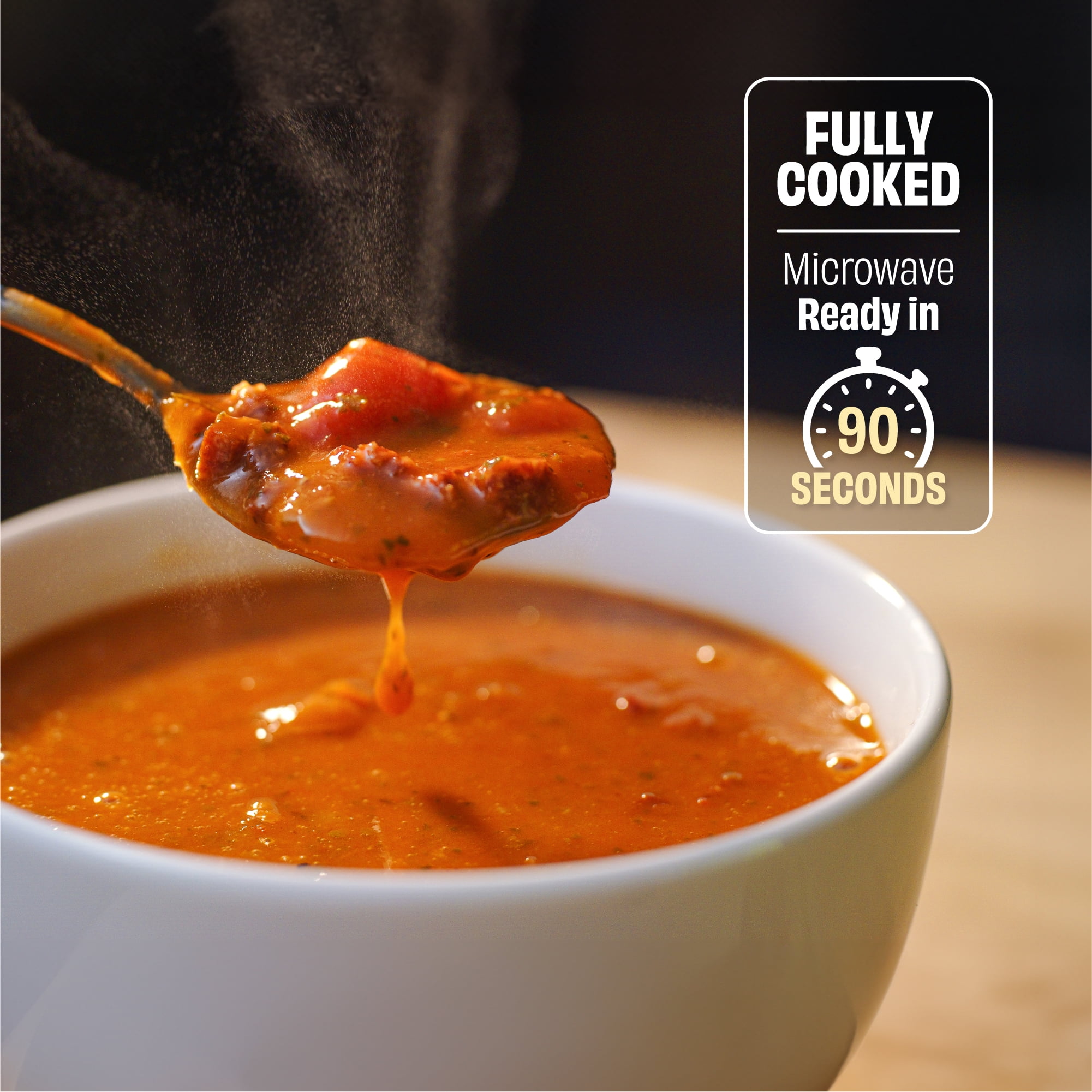Proper Good Pepperoni Pizza Soup, Ready in 90 Seconds, Shelf Stable Meal, 12 oz