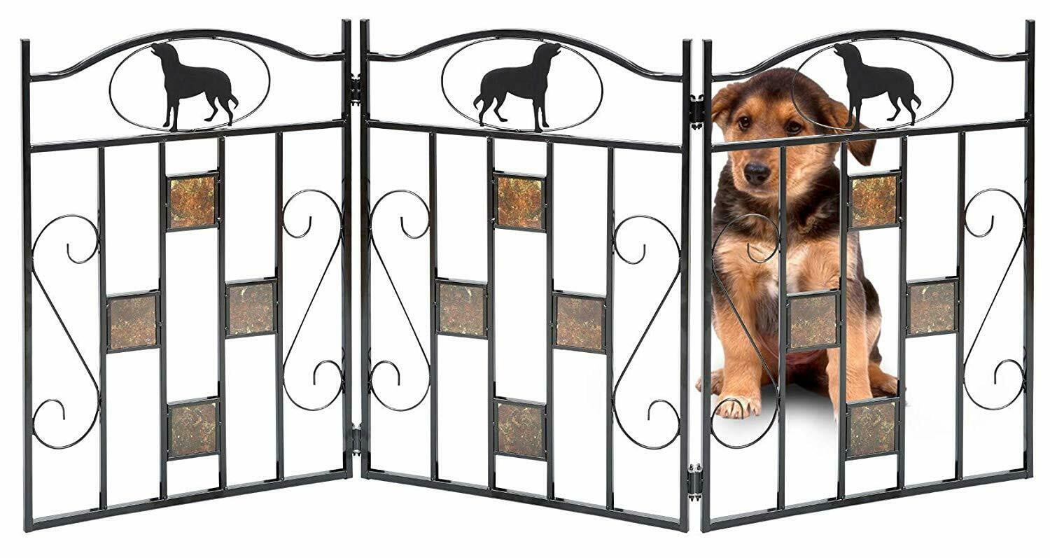 Pet Gate Freestanding Dog Safety Gate Folding Z Shape Indoor Doorway