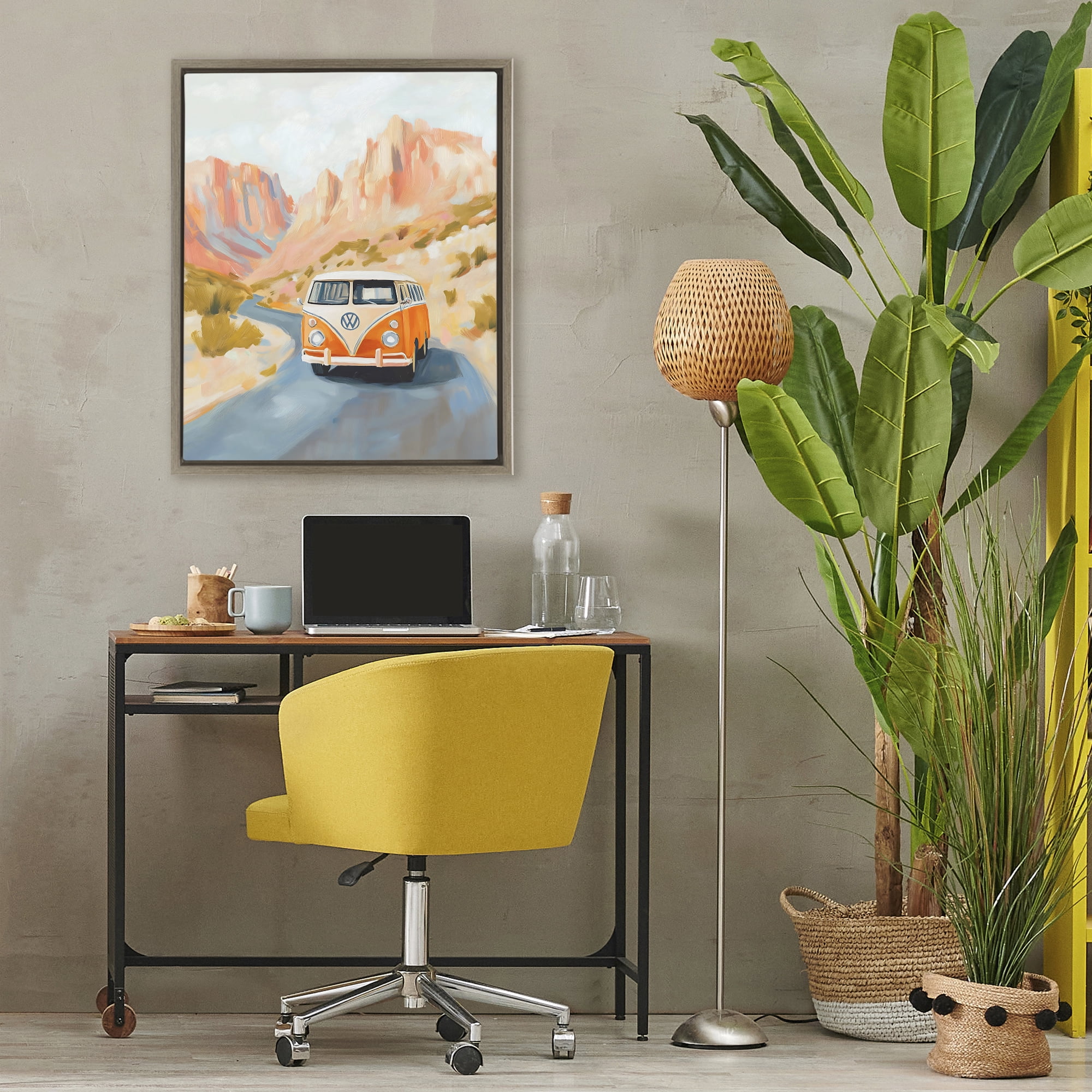 Stupell Industries Van Life Desert Canyon Brown Framed Floater Canvas Wall Art, design by The Prints Vibe