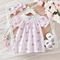 thumbnail image 4 of Hfolob Robes d'Été pour Filles Bébé Doux Mignon Nœud Imprimé Animal Manches Courtes Fluide Robe de Plage Décontractée Robes 12-18 Mois, 4 of 9