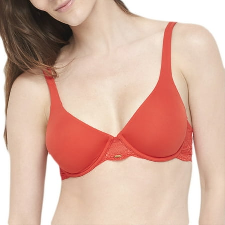 BeMe NYC Women s Rough & Tumble Unlined Lace Demi Bra 34B Sunkist