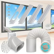Portable Air Conditioner Window Vent Kit with 5.9 Exhaust Hose Adjustable Portable AC Window Kit for Ducting Universal Portable AC Seal Panel for Horizontal&Vertical Window