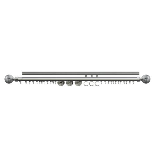 Versailles Home Fashions Ultimate Multipole Indoor/Outdoor Single Curtain Rod and Hardware Set