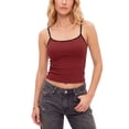 thumbnail image 6 of Deago 4 Pack Women Summer Y2K Sleeveless Striped Spaghetti Strap Crop Cami Tank Top Backless Casual Slim Fit Aesthetic Going Out Tops Shirts (Multicolor, S), 6 of 9