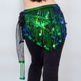 thumbnail image 5 of Toalla de cintura para mujer, estilo casual, con lentejuelas y borlas, para danza del vientre, danza india, poliéster, 5 of 5