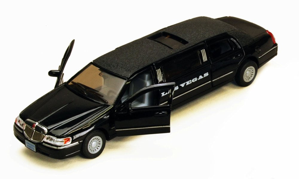 1999 Las Vegas Lincoln Town Car Stretch Limousine, Black Kinsmart