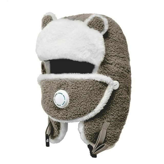 Children Cartoon Winter Boys Girls Ski Windproof Hat with Cover Breathing Valve