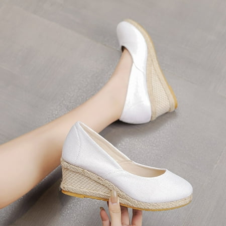 

NECHOLOGY Womens Slipper Sandals Size 6 Wedges Round Comfortable Sandals Summer Toe Breathable Shoes Womens Dress Sandals Size 7 White 6.5